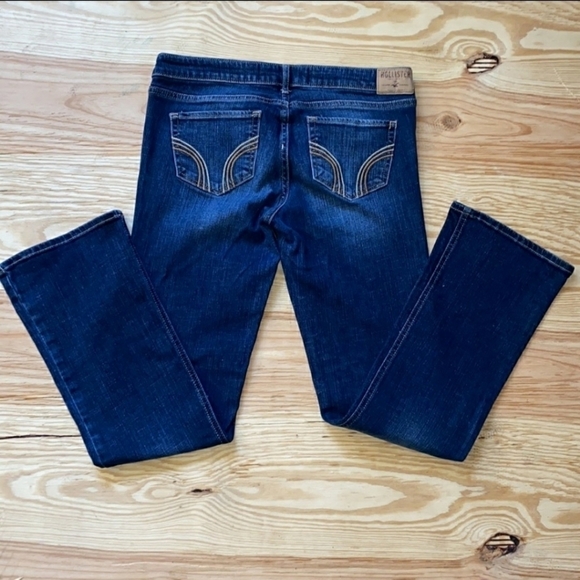 Hollister Blue Jeans Dark Wash Women's Size 3 Waist 26" Length 33" Boot Cut EUC - Picture 3 of 10